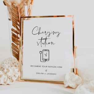 STELLA Charging Station Wedding Sign Poster