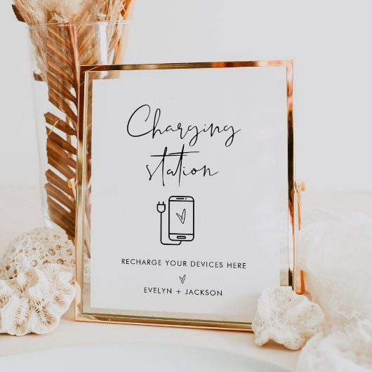 STELLA Charging Station Wedding Sign Poster
