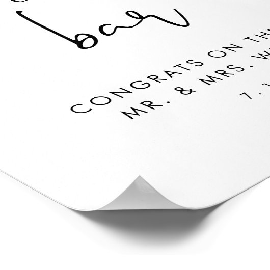 STELLA Cigar Bar Wedding Sign Poster (Ecke)