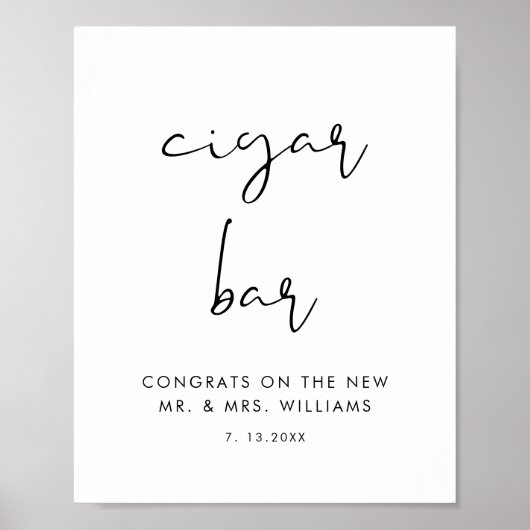 STELLA Cigar Bar Wedding Sign Poster (Vorne)