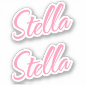 Stella Decorative Name in Pink x2 Aufkleber (Vorderseite)