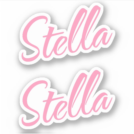 Stella Decorative Name in Pink x2 Aufkleber (Vorderseite)