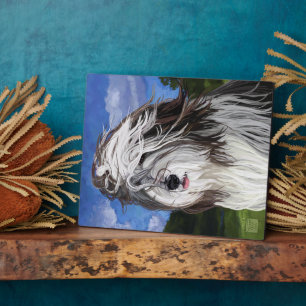 Stella, der englische Schafhund Fotoplatte