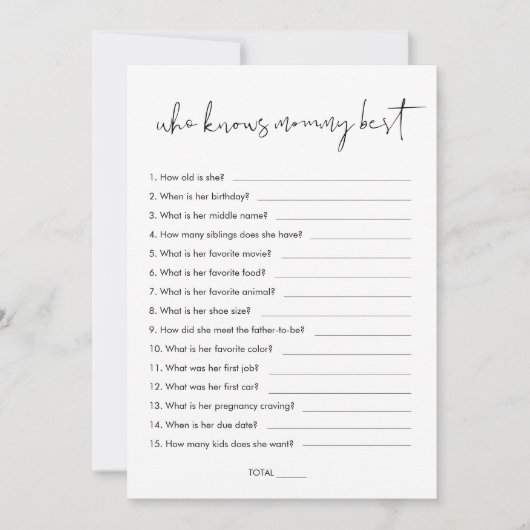 STELLA, die Mama Best Baby Shower Game kennt Einladung (Vorderseite)