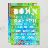 Stella Down by Sea Beach Party Einladung (Vorne/Hinten)