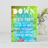 Stella Down by Sea Beach Party Einladung (Stehend Vorderseite)
