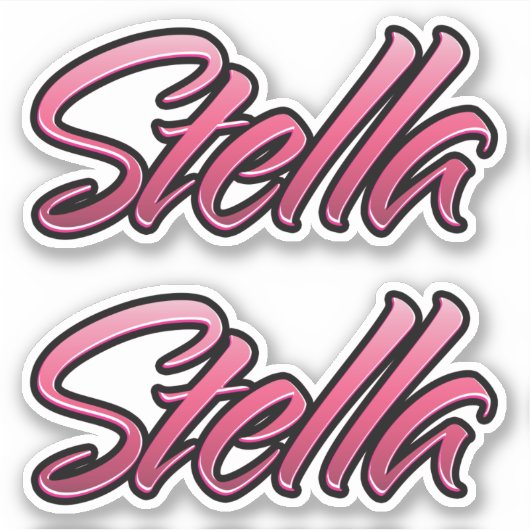 Stella faded pink Aufkleber Sticker Stickerset (Vorderseite)