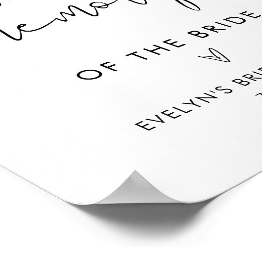 STELLA Favorite Memory Brautparty-Zeichen Poster (Ecke)