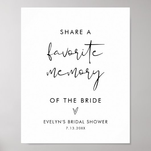 STELLA Favorite Memory Brautparty-Zeichen Poster (Vorne)