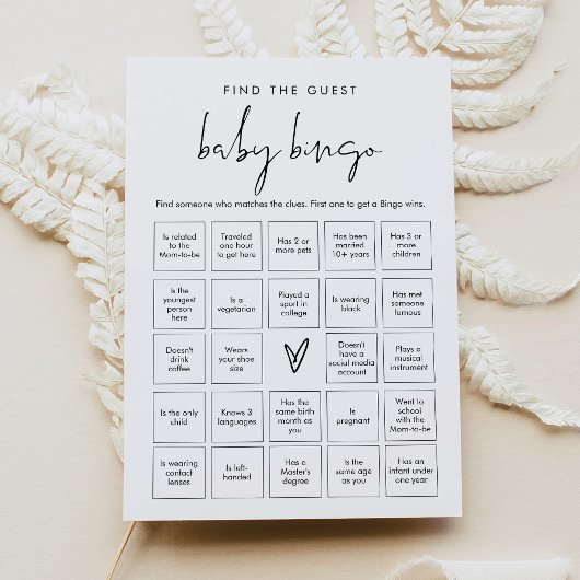 STELLA Finden Sie die Baby Bingo Game Card Einladung