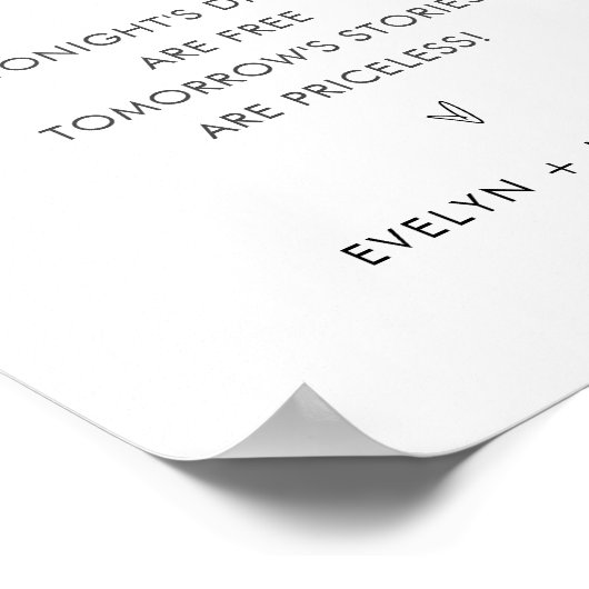 STELLA Funny Open Bar Wedding Sign Poster (Ecke)