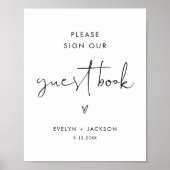 STELLA Gästebuchsignatur Minimalistischer Hochzeit Poster (Vorne)