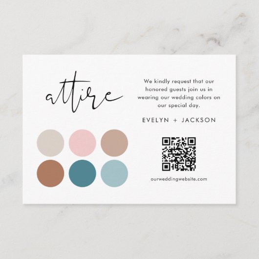 STELLA Gästeküche & QR Code Wedding Website Begleitkarte (Vorderseite)