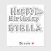 Stella Happy Birthday silver Aufkleber Sticker (Blatt)