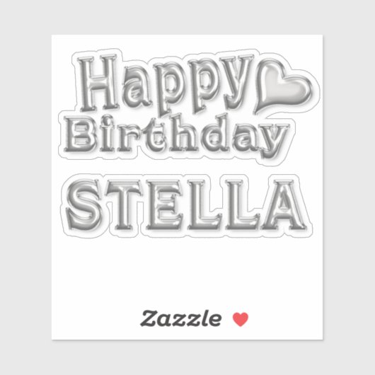 Stella Happy Birthday silver Aufkleber Sticker (Blatt)