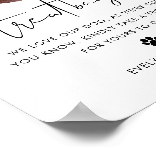 STELLA Hund Leckerei Bag, Biscuit Bar Pet Hochzeit Poster (Ecke)