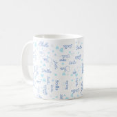 Stella individuelle Name, blaue Herzen und Sterne  Kaffeetasse (Vorderseite Links)
