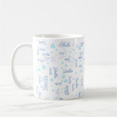 Stella individuelle Name, blaue Herzen und Sterne  Kaffeetasse (Links)
