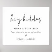 STELLA Kids beschäftigt Bag Wedding Sign Poster (Vorne)