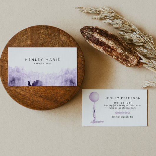 STELLA Lavender Lila Watercolor Party Ballon Visitenkarte