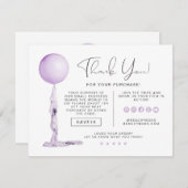 STELLA Lila Party Ballon Business Vielen Dank Inv Einladung (Vorne/Hinten)