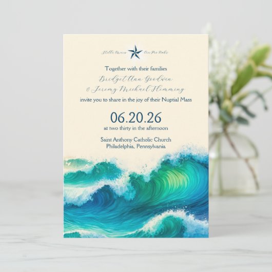 Stella Maris Wedding Einladung (Stehend Vorderseite)