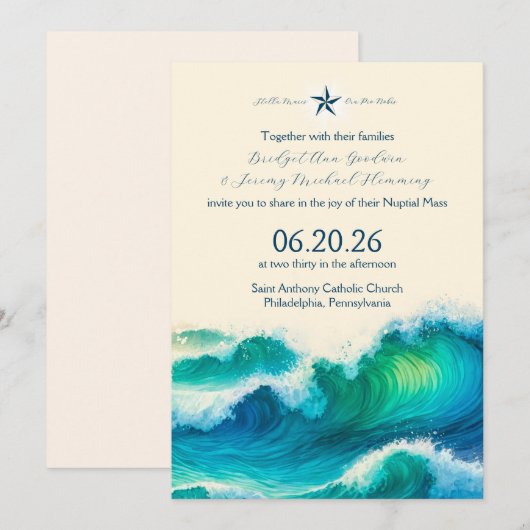 Stella Maris Wedding Einladung (Vorne/Hinten)
