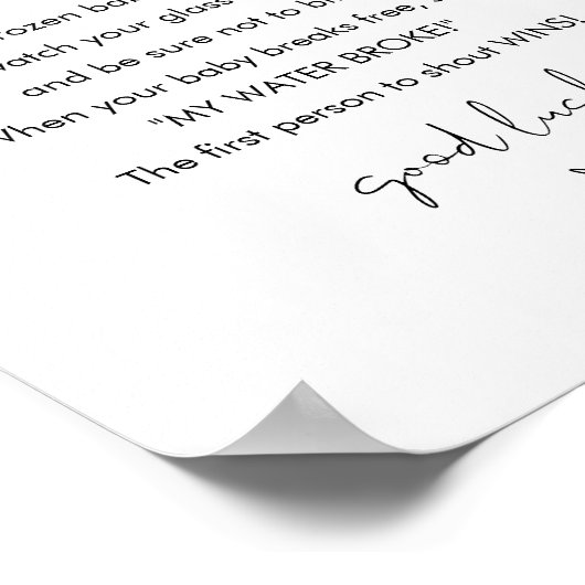 STELLA Mein Wasser Broke Baby Duschendusche Spielz Poster (Ecke)