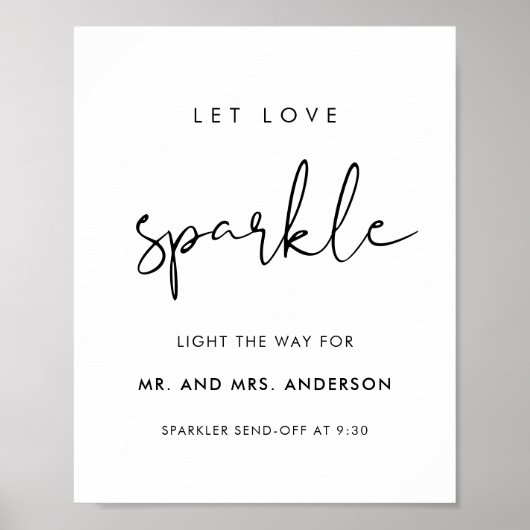 STELLA Minimalist Wedding Sparkler Send Off Sign Poster (Vorne)