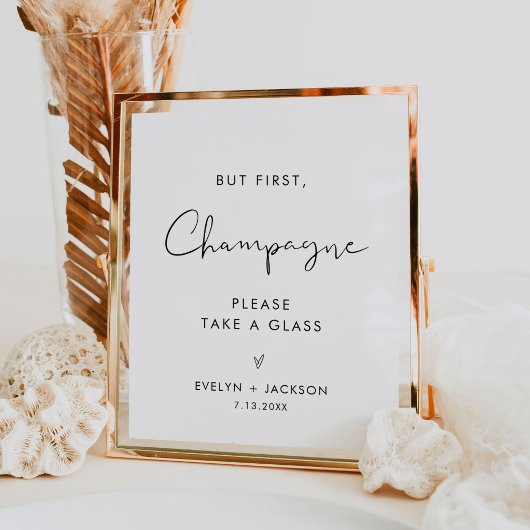 STELLA Minimalistisch Champagne Wedding Sign Poster