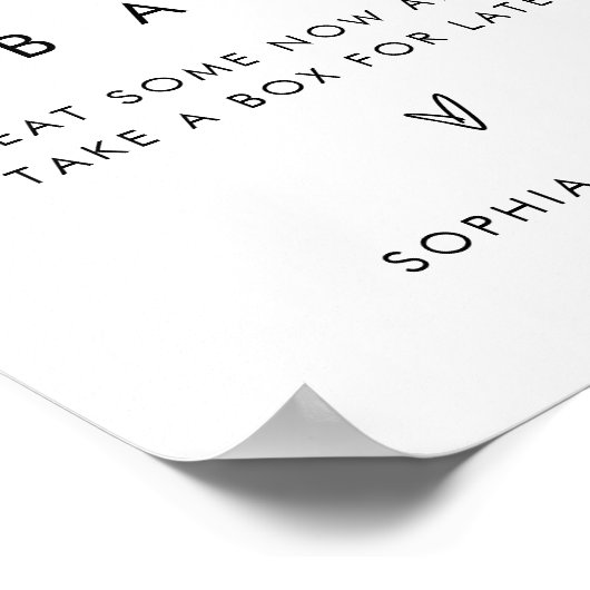 STELLA Minimalistisch Cookie Bar Gastgeschenk Hoch Poster (Ecke)