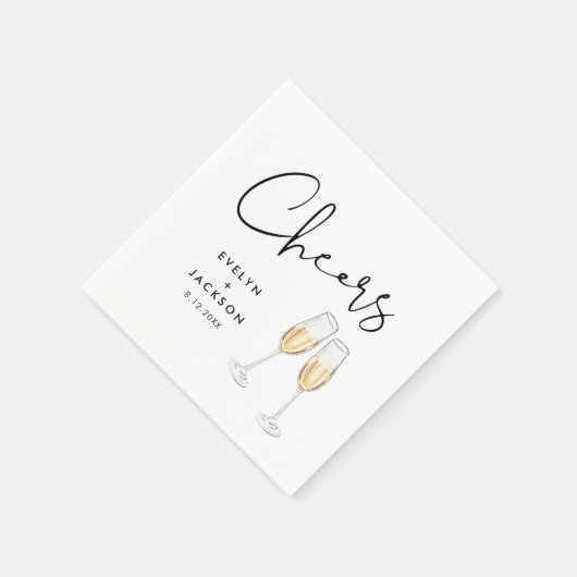 STELLA Minimalistisch Wedding Cheers Cocktail Serviette (Ecke)