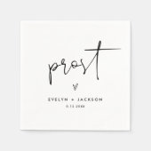 STELLA Minimalistisch Wedding Prost Cheers Cocktai Serviette (Vorderseite)