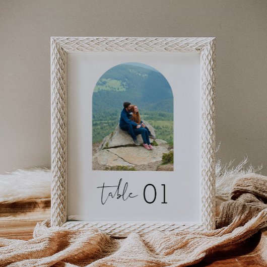 STELLA Minimalistische Hochzeit Foto Tischnummer S Poster