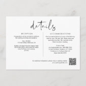 STELLA Minimalistische Hochzeitdetails 6.5x4.25 Begleitkarte (Vorderseite)