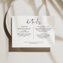 STELLA Minimalistische Hochzeitdetails 6.5x4.25 Begleitkarte