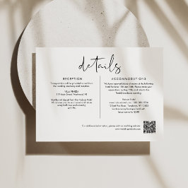 STELLA Minimalistische Hochzeitdetails 6.5x4.25 Begleitkarte