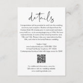 STELLA Minimalistische Hochzeitdetails QR-Code 3.5 Begleitkarte (Vorderseite)