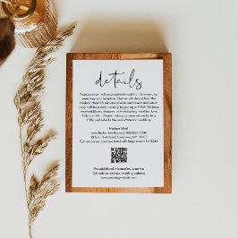 STELLA Minimalistische Hochzeitdetails QR-Code 3.5 Begleitkarte