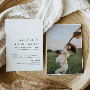 STELLA Minimalistische Hochzeitseinladung mit Foto Einladung