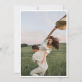 STELLA Minimalistische Navy-Foto-Hochzeit Einladung (Rückseite)