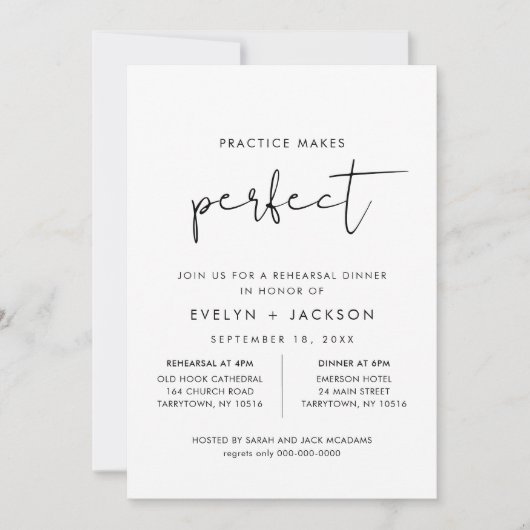 STELLA Minimalistische Probe Abendessen Einladung (Vorderseite)