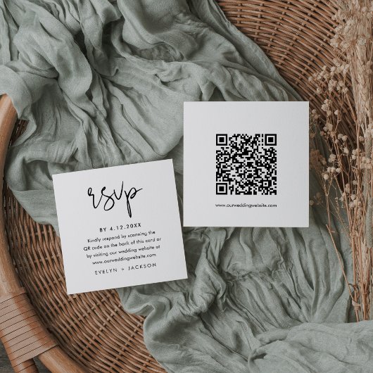 STELLA Minimalistische RSVP-Karte, QR-Code einfüge Begleitkarte