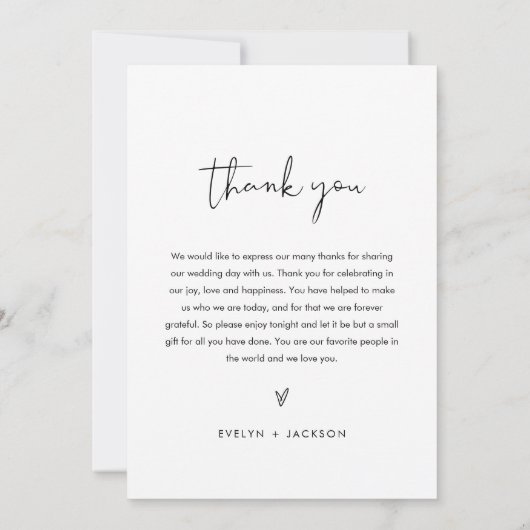 STELLA Minimalistische Wedding Menu 12x18 (Rückseite)