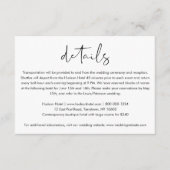 STELLA Minimalistische Wedeldetails Card, 3.5 x 5 Begleitkarte (Vorderseite)