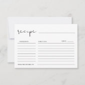 STELLA Minimalistisches Rezept-Card-Brautparty Einladung (Vorderseite)