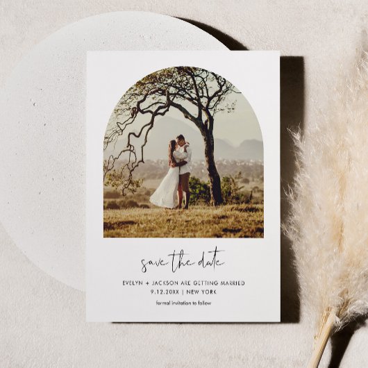 STELLA Modern Edgy Arch Foto Save the Date Magnetkarte