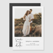 STELLA Modern Edgy Foto Save the Date Magneteinladung (Vorne/Hinten)