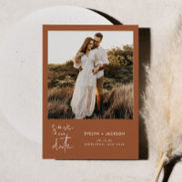 STELLA Modern Edgy Foto Save the Date Rust