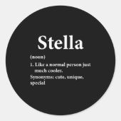 Stella Name Definition Funny D  Runder Aufkleber (Vorderseite)